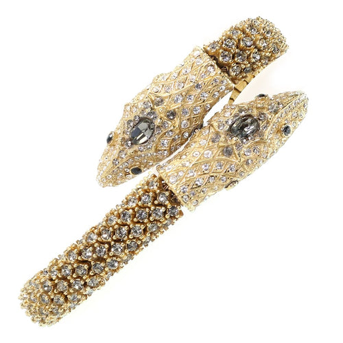 Ciner NYC 18K Gold Plated Crystal Double Snake Bracelet