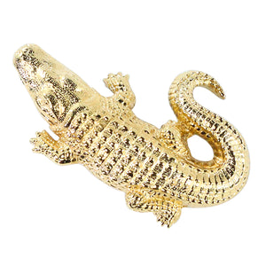 Ciner NYC 18K Gold Plated Alligator Pin Brooch