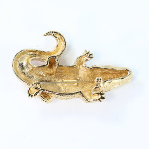 Ciner NYC 18K Gold Plated Alligator Pin Brooch