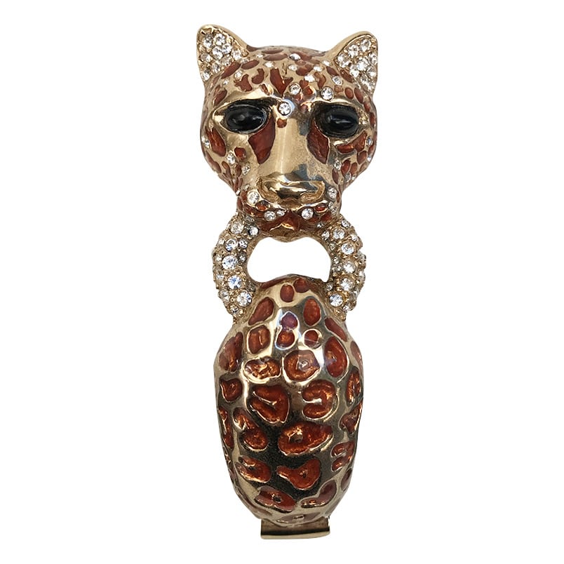 Ciner NYC 24K Gold Plated Enamelled, Crystal Cheetah Design Bracelet