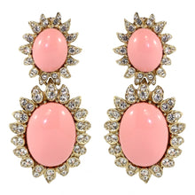 Load image into Gallery viewer, Ciner NYC Pale Cabochon Cabochon Statement Earrings - (Clip-On Earrings)