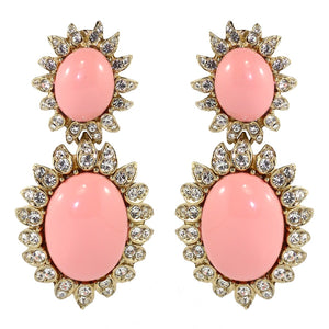 Ciner NYC Pale Cabochon Cabochon Statement Earrings - (Clip-On Earrings)