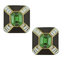 Load image into Gallery viewer, Ciner NYC Emerald Baguette Deco Earrings