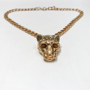 Ciner NY Gold Plated Small Cougar Chain Necklace