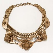 Load image into Gallery viewer, Ciner NY Gold Plated &amp; Clear Crystal Eyes Chunky Thick Chain Bee Necklace