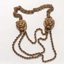 Load image into Gallery viewer, Ciner NY Gold Plated Giant Lion Double Door Knocker Thick Link Chain Necklace