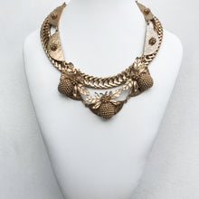 Load image into Gallery viewer, Ciner NY Gold Plated &amp; Clear Crystal Eyes Chunky Thick Chain Bee Necklace
