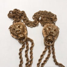 Load image into Gallery viewer, Ciner NY Gold Plated Giant Lion Double Door Knocker Thick Link Chain Necklace