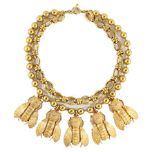 Load image into Gallery viewer, Ciner NY 18kt Gold Plated Statement Chain Necklace with Cicada Pendants - Harlequin Market