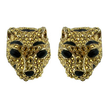 Load image into Gallery viewer, Ciner NY Gilded Gold Crystal Lioness Earrings (Clip-on) - Harlequin Market