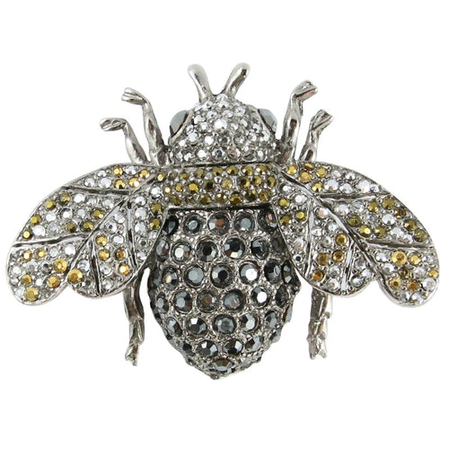 Ciner NY Chrome 100th Anniversary Bee Brooch - Pin - Medium - Harlequin Market