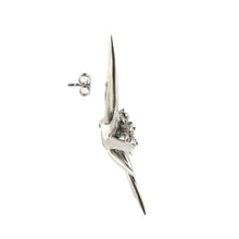 Load image into Gallery viewer, Ciner NY Rhodium Spike Cluster Earrings with Clear Crystal Earrings (Pierced)