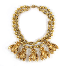 Load image into Gallery viewer, Ciner NY 18kt Gold Plated Statement Chain Necklace with Cicada Pendants - Harlequin Market