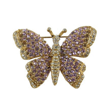 Load image into Gallery viewer, Ciner NY Light Amethyst Crystal Encrusted Butterfly Pin - Brooch