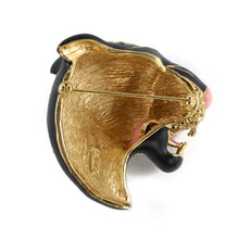 Load image into Gallery viewer, Ciner NY Black Enamel Panther Statement Pin - Brooch - Harlequin Market