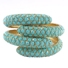 Load image into Gallery viewer, Ciner NY Turquoise Crystal - Gold Plate Clamper Bangle