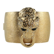 Load image into Gallery viewer, Ciner NY Brushed Gold Lioness Head Cuff - Harlequin Market