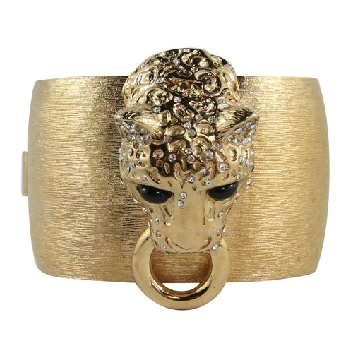 Ciner NY Brushed Gold Lioness Head Cuff - Harlequin Market