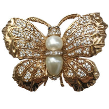 Load image into Gallery viewer, Ciner NY 18kt Gold Plated, Pearl Large Butterfly Ring - Size 7 - Harlequin Market