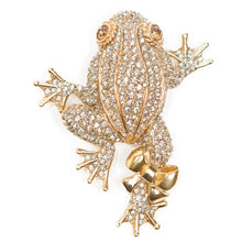 Load image into Gallery viewer, Ciner NY 18kt Gold Plated, Crystal Leaping Frog Brooch - Harlequin Market