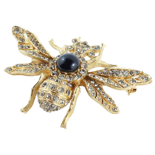 Ciner NY 24kt Plated, Crystal Encrusted Bee Brooch - Harlequin Market