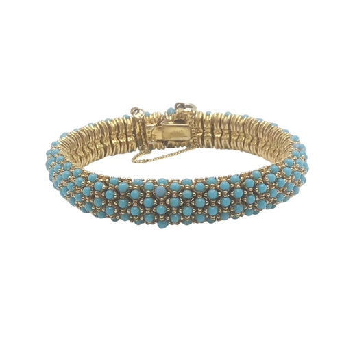 Ciner NY Turquoise Cabochon & Gold Bracelet