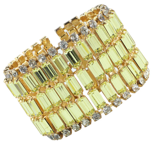 Harlequin Market Austrian Baguette Crystal Bracelet - Jonquil