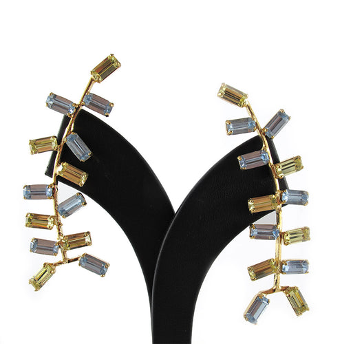 Harlequin Market Multi Crystal Climber Earrings- (Pierced earrings)