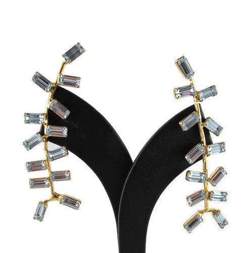 Harlequin Market Multi Crystal Climber Earrings-(Pierced earrings)