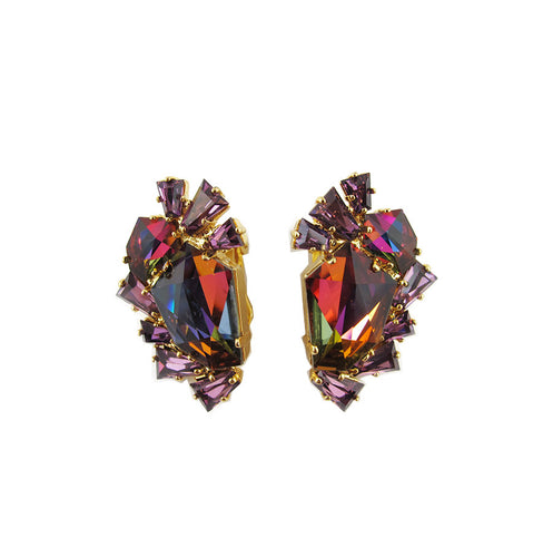 Harlequin Market Multi Amethyst Tone Crystal Earrings