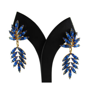 Harlequin Market Detail Earrings - Sapphire -(Clip-On Earrings)
