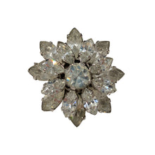Load image into Gallery viewer, Unsigned Vintage Small Clear Crystal Daisy Brooch