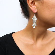 Load image into Gallery viewer, HQM Clear Crystal Small Chandelier Drop Earrings (Pierced)