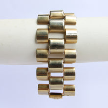 Load image into Gallery viewer, Vintage German Brass Barrel Form Chain Bracelet c.1940