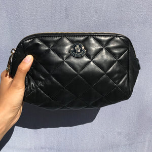 Moncler Pre-Owned Black Quilted Leather Purse Pouch