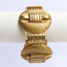 Load image into Gallery viewer, Stunning Handmade Hammered Detail French Bracelet c.1940s