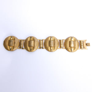 Stunning Handmade Hammered Detail French Bracelet c.1940s