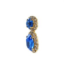 Load image into Gallery viewer, Harlequin Market Austrian Sapphire Crystal Earrings- (Pierced Earrings)