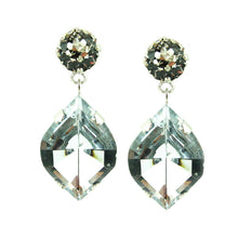 Load image into Gallery viewer, HQM Austrian Crystal Drop Earrings - Clear - Rhodium Plated