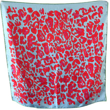 Load image into Gallery viewer, Christian Dior Paris Silk Scarf 67cm - Blue with Red &amp; Fuchsia Pink Design, Green Trim - Harlequin Market