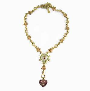 Vintage Signed "Christian Lacroix" Heart Detail Crystal Necklace