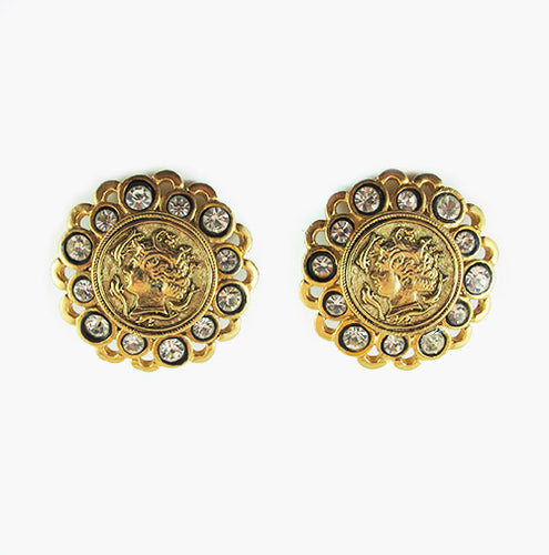 Harlequin Market Goldtone & Crystal Detail Earrings