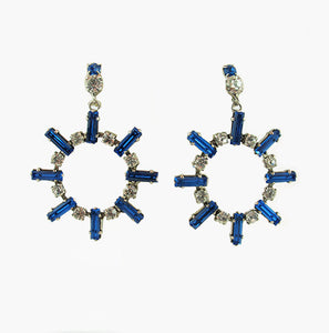 Harlequin Market Sapphire - Clear Crystal Earrings