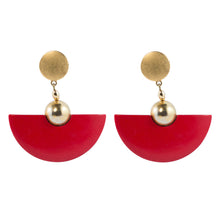 Load image into Gallery viewer, Vintage Earring Unsigned Red Acrylic Earrings