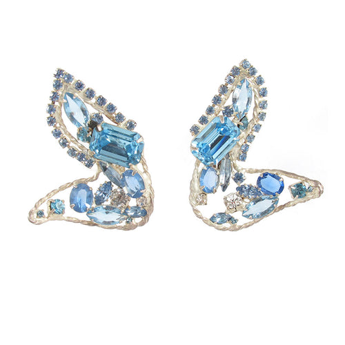 Signed David Mandel for The Show Must Go On Statement Crystal Earrings