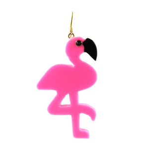 HQM Contemporary Acrylic Pop Art Pink Flamingo Earrings