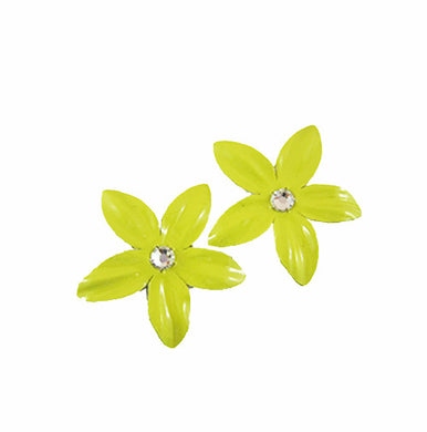 Harlequin Market Yellow Fabric Earrings (Clip-On)