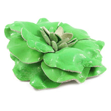 Load image into Gallery viewer, Harlequin Market Fabric Flower Brooch - Lime Green