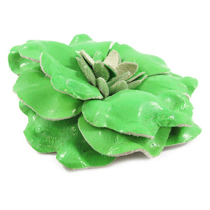 Harlequin Market Fabric Flower Brooch - Lime Green