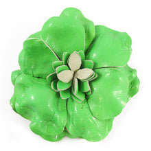 Load image into Gallery viewer, Harlequin Market Fabric Flower Brooch - Lime Green